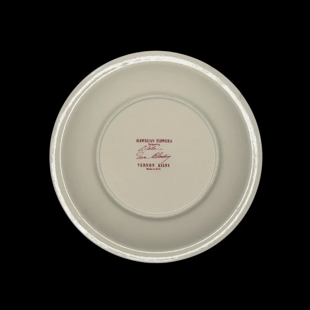 Vernon Kilns Hawaiian Flowers Don Blanding Floral Dinner Plate Vintage USA 9.5